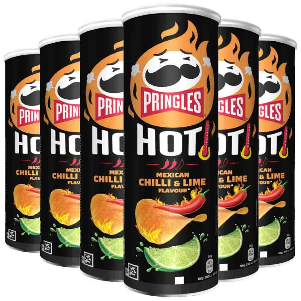 Snacks<Pringles 6x HOT Mexican Chilli & Lime 160 gr
