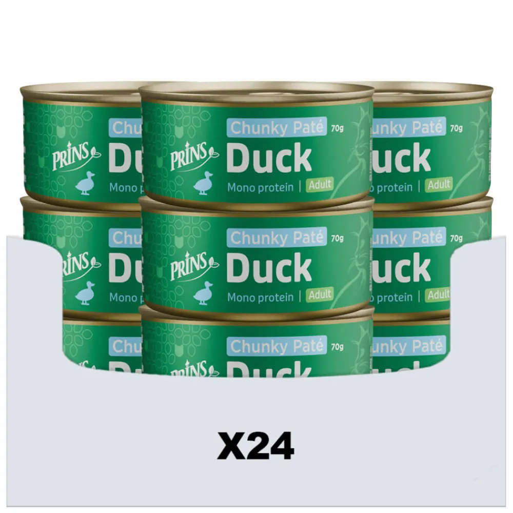 Hot 24x Chunky Paté Kattenvoer Nat Eend 70 gr Kattenvoer