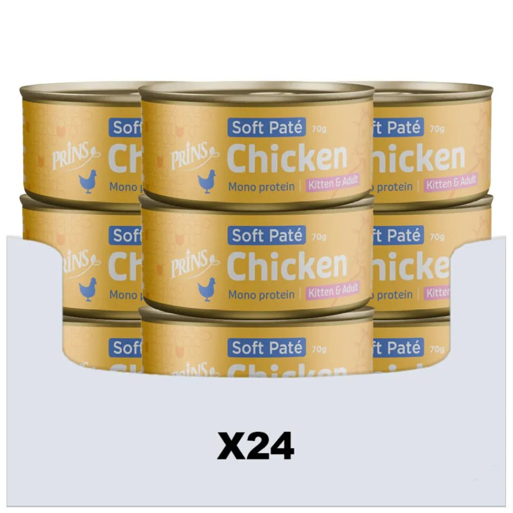 24x Soft Paté Kattenvoer Nat Kip 70 gr^Prins Clearance