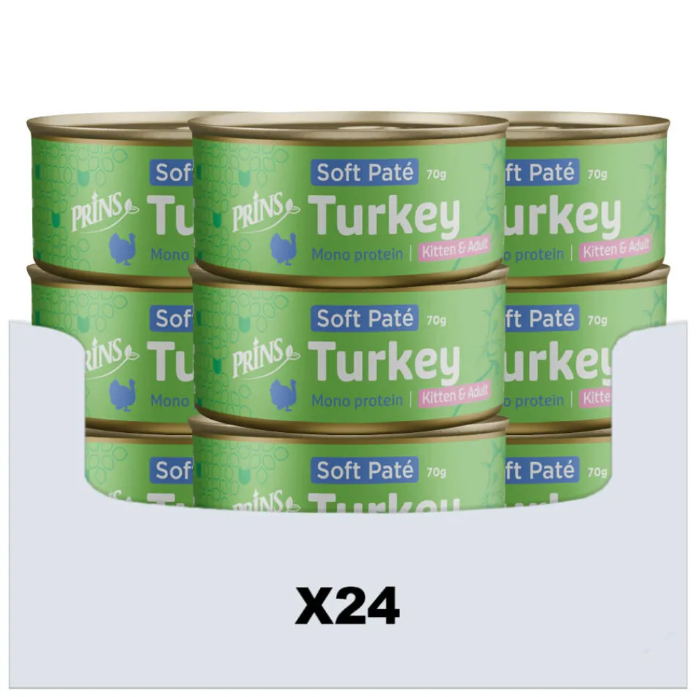 24x Soft Paté Kattenvoer Nat Kalkoen 70 gr^Prins