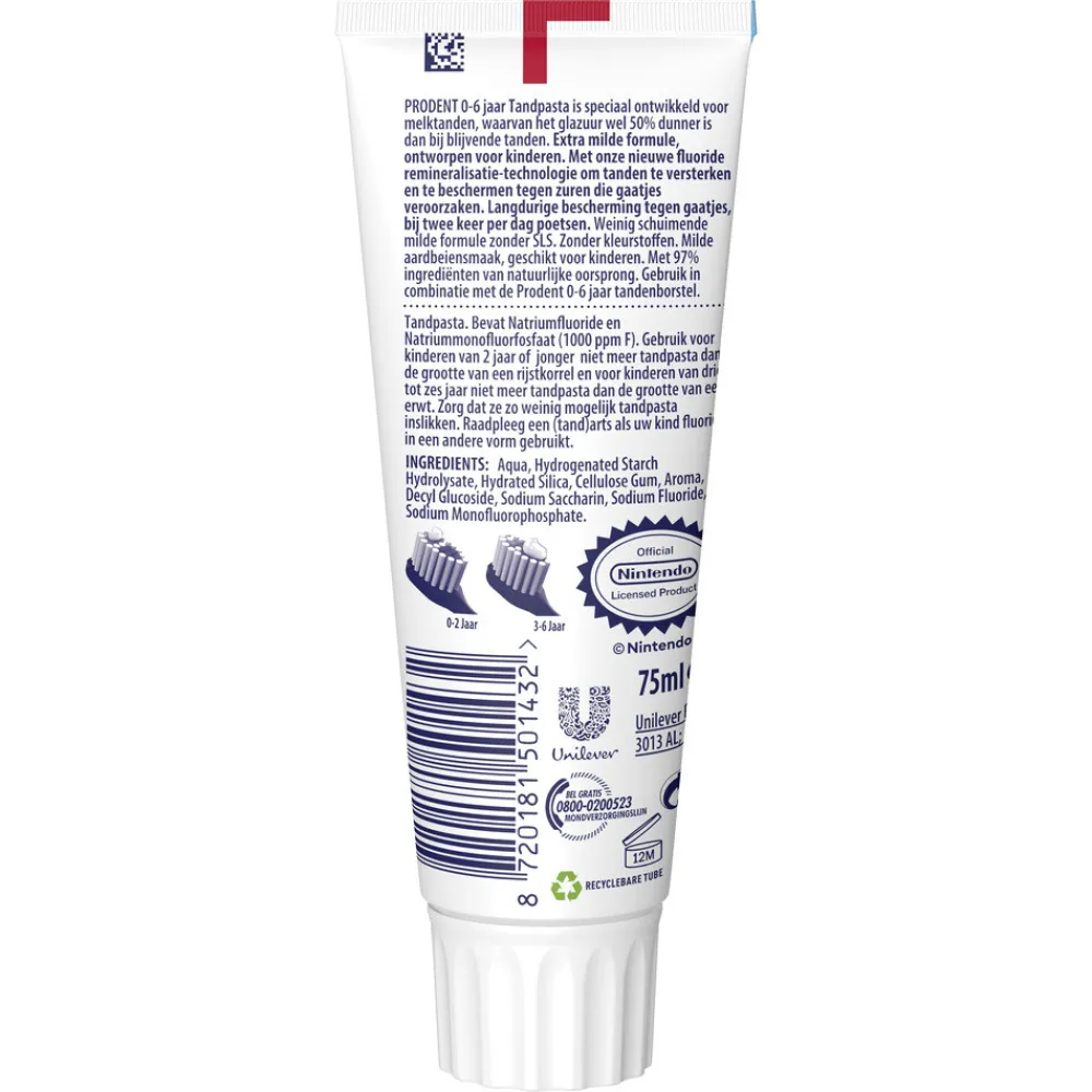 Mondverzorging<Prodent 12x Tandpasta Super Mario 0-6 jaar 75 ml