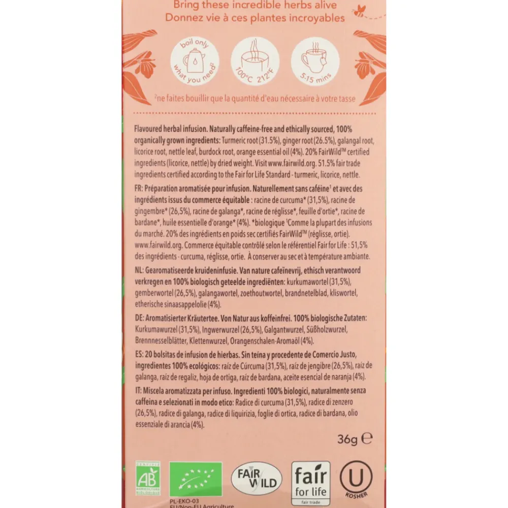 Thee<Pukka 3x Thee Tumeric Active 20 stuks