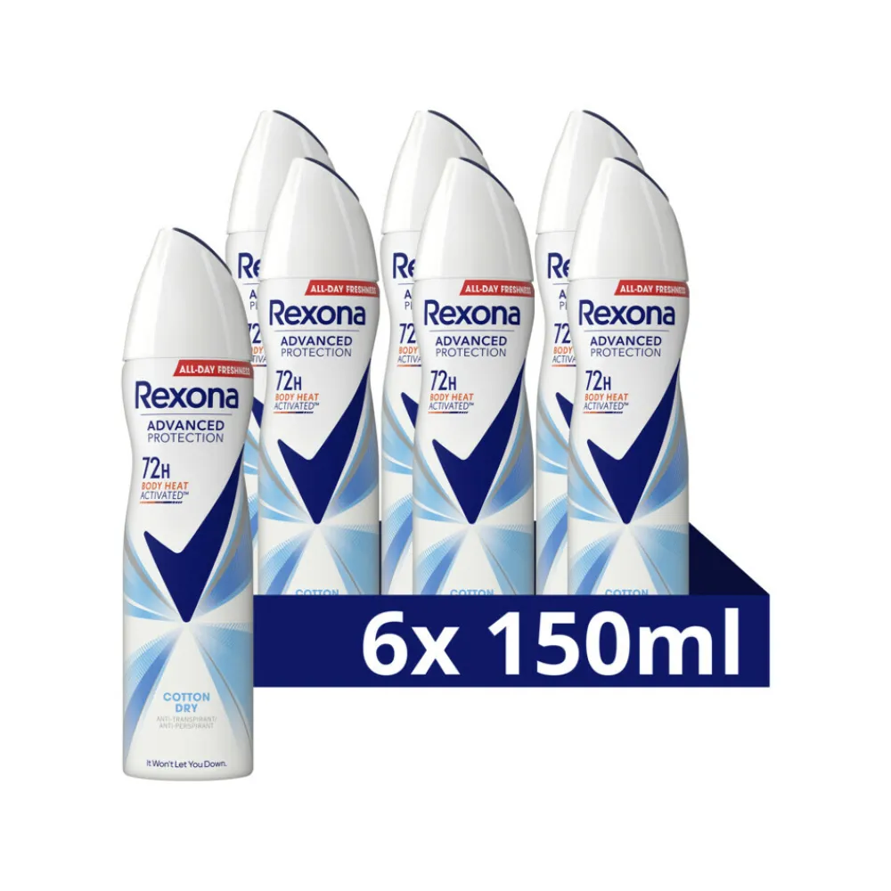 Best 6x Deodorant Spray Advanced Protection Cotton Dry 150 ml Deodorant