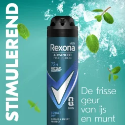 Deodorant<Rexona 6x Men Deodorant Spray Advanced Protection Cobalt Dry 150 ml