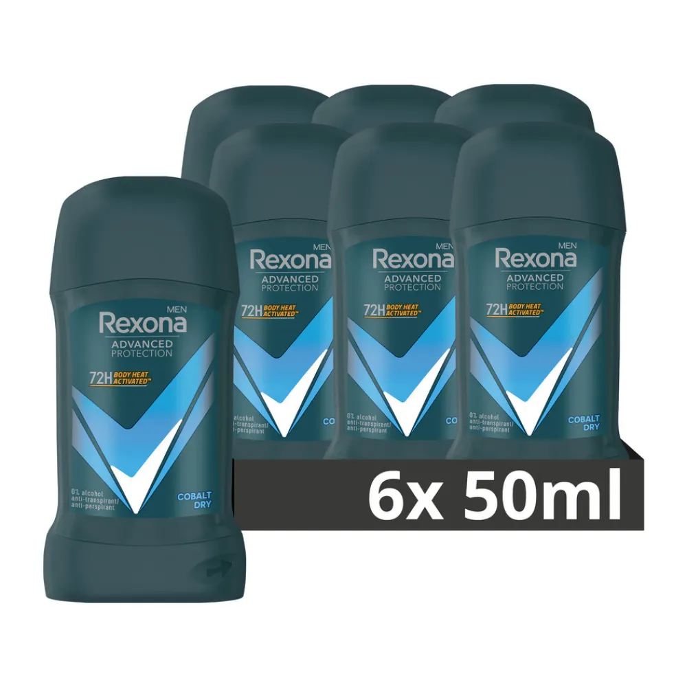 6x Men Deodorant Stick Advanced Protection Cobalt Dry 50 ml^Rexona Hot