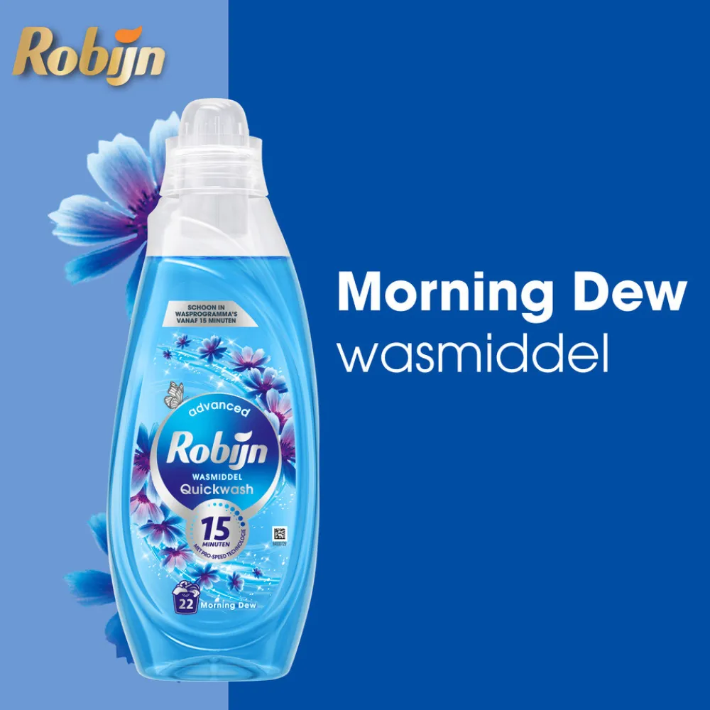 8x Advanced Quickwash Vloeibaar Wasmiddel Morning Dew 22 Wasbeurten 837 ml^Robijn Clearance