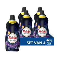 Wasmiddel<Robijn 4x Klein & Krachtig Wasmiddel Black Velvet 34 Wasbeurten 1,19 liter