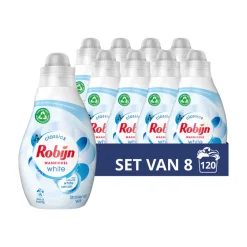 Clearance 8x Klein & Krachtig Wasmiddel Stralend Wit 15 Wasbeurten 525 ml Wasmiddel