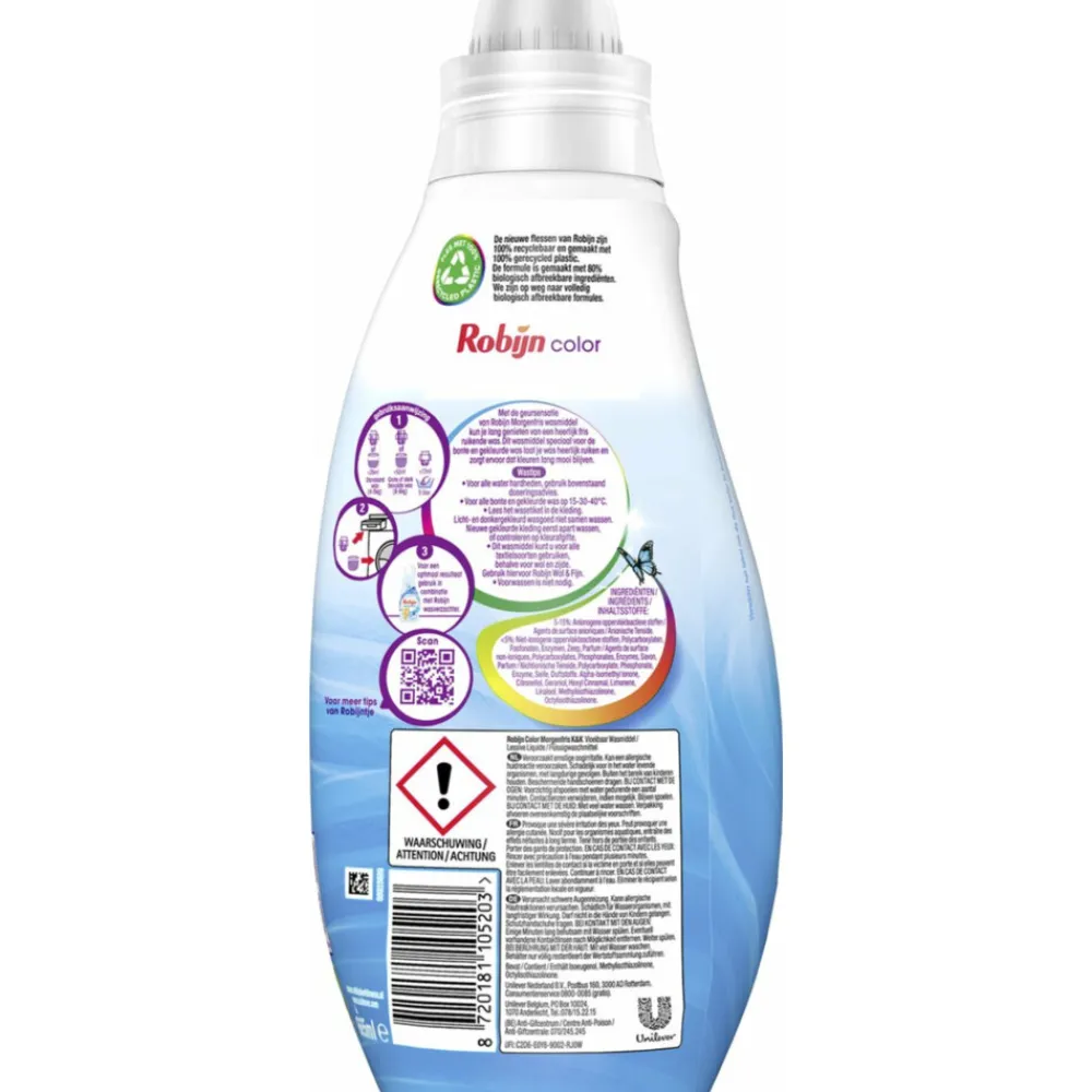 8x Klein & Krachtig Wasmiddel Morgenfris Color 19 Wasbeurten 665 ml^Robijn Online