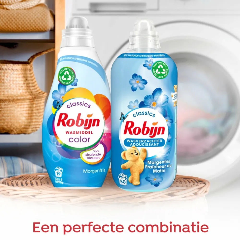 8x Klein & Krachtig Wasmiddel Morgenfris Color 19 Wasbeurten 665 ml^Robijn Online