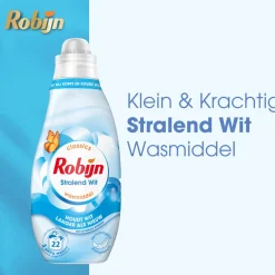 8x Klein & Krachtig Wasmiddel Stralend Wit 22 Wasbeurten 665 ml^Robijn Best