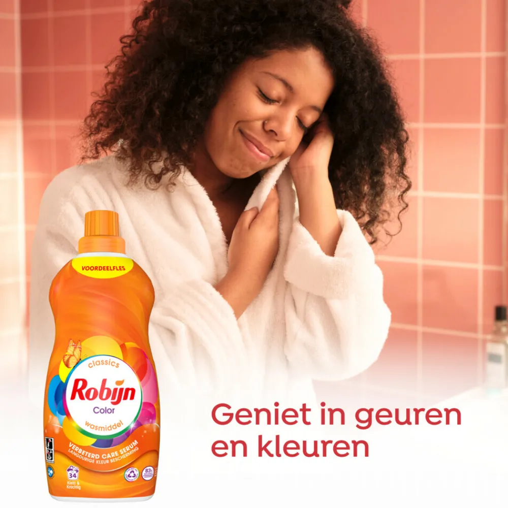 Wasmiddel<Robijn 4x Klein & Krachtig Wasmiddel Color 34 Wasbeurten 1,19 liter