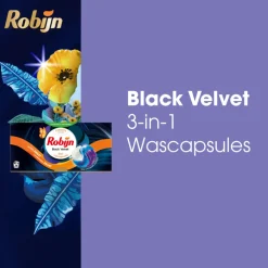 Wasmiddel<Robijn 3x Wascapsules 3-in1 Black Velvet 26 stuks