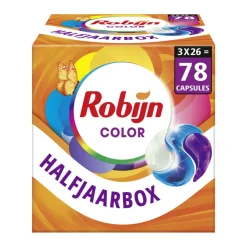Wasmiddel<Robijn 3x Wascapsules 3-in-1 Color 26 stuks