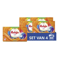 Wasmiddel<Robijn 4x Wascapsules 3-in-1 Color 15 stuks