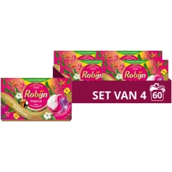Wasmiddel<Robijn 4x Wascapsules 3-in-1 Tropical 15 stuks