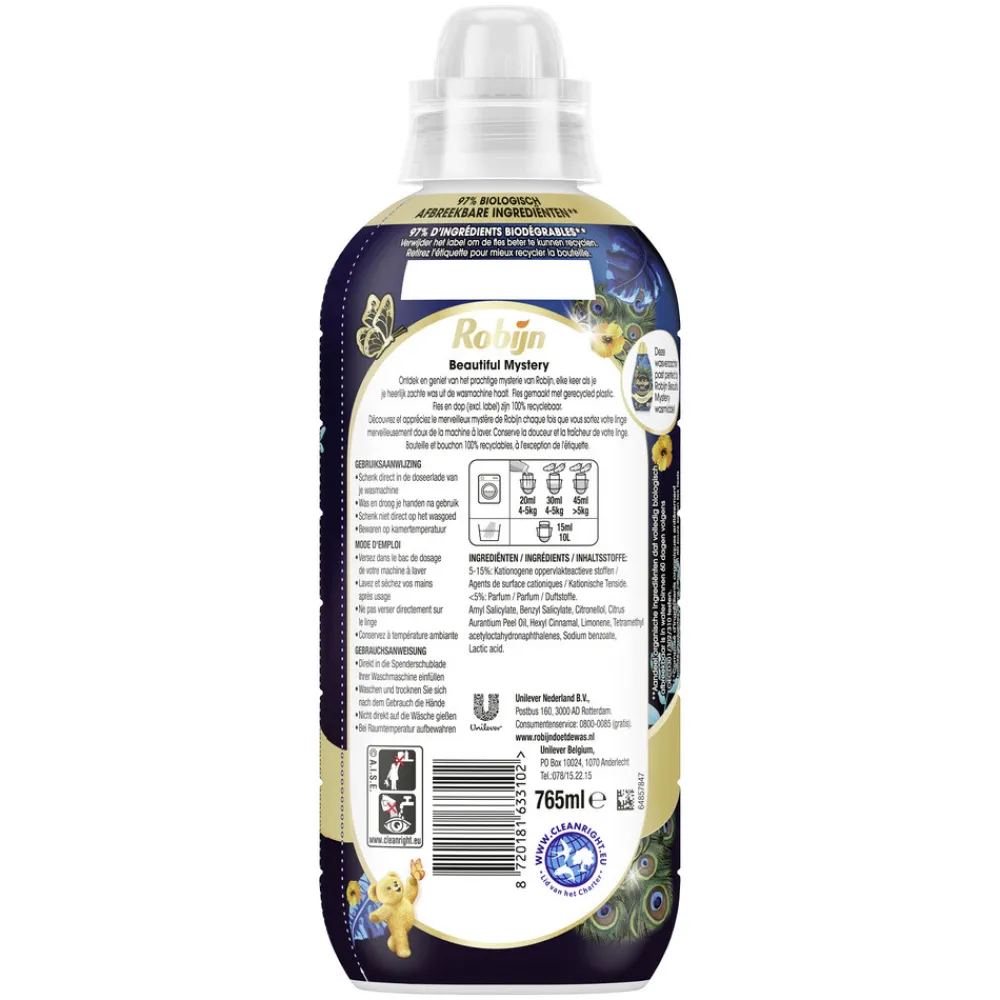 Wasverzachter<Robijn 8x Wasverzachter Beautiful Mystery 38 Wasbeurten 765 ml