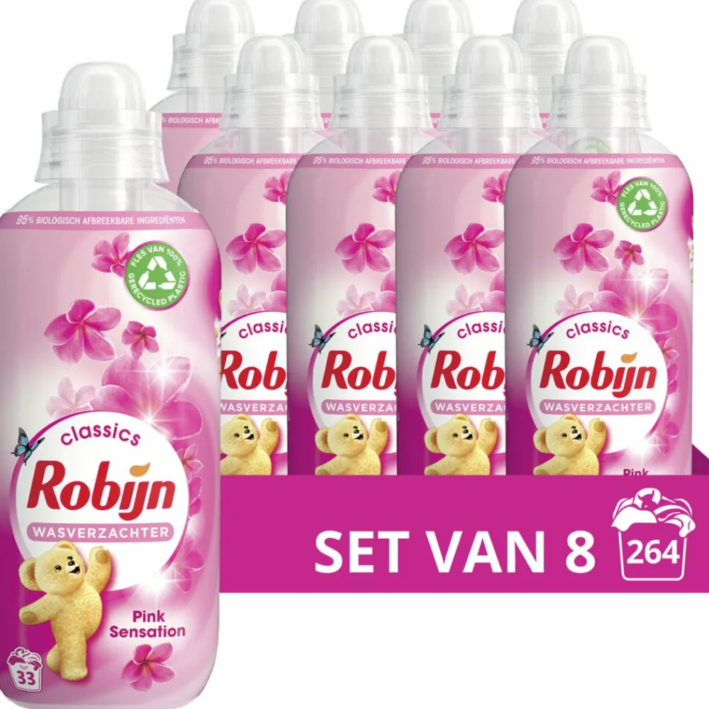 Wasverzachter<Robijn 8x Wasverzachter Pink Sensation 33 Wasbeurten 825 ml