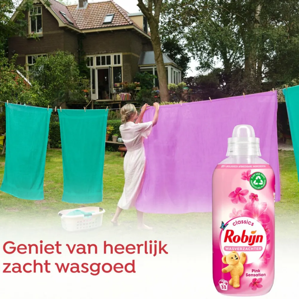 Wasverzachter<Robijn 8x Wasverzachter Pink Sensation 33 Wasbeurten 825 ml