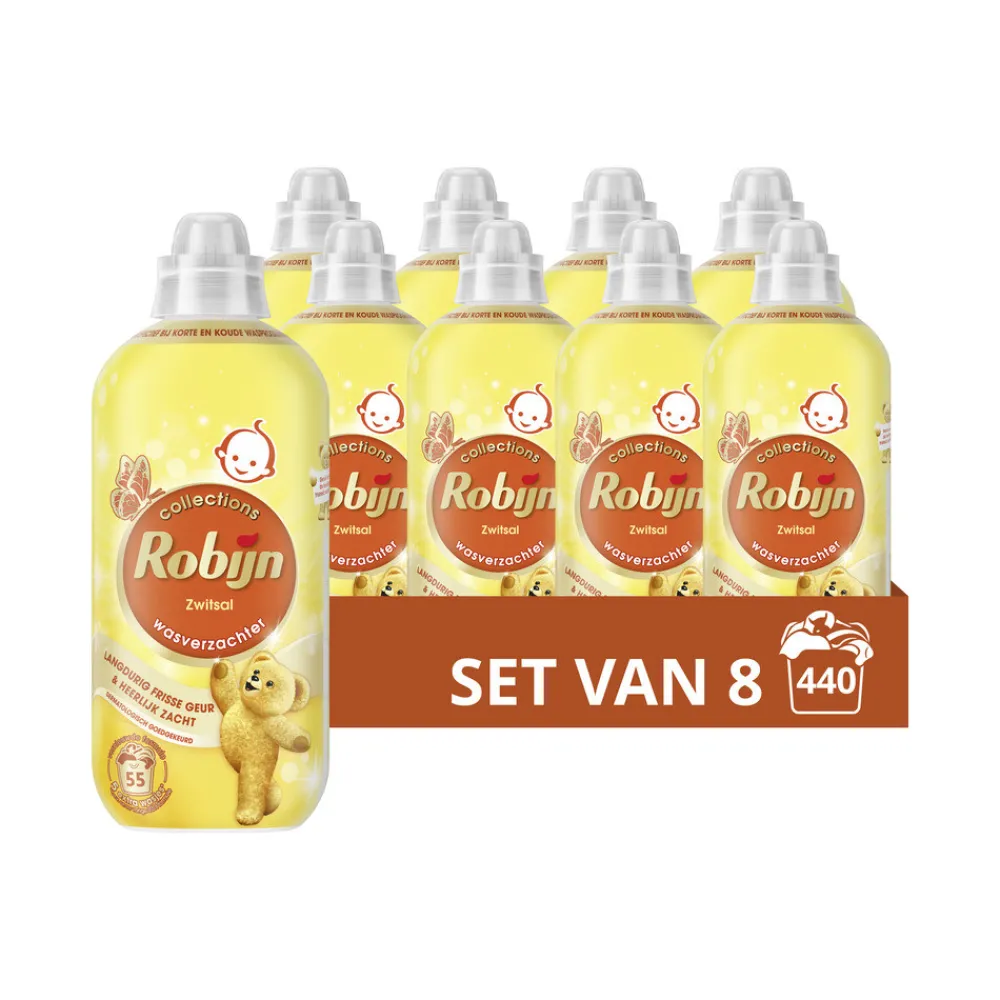 Wasverzachter<Robijn 8x Wasverzachter Zwitsal 55 Wasbeurten 1,1 liter