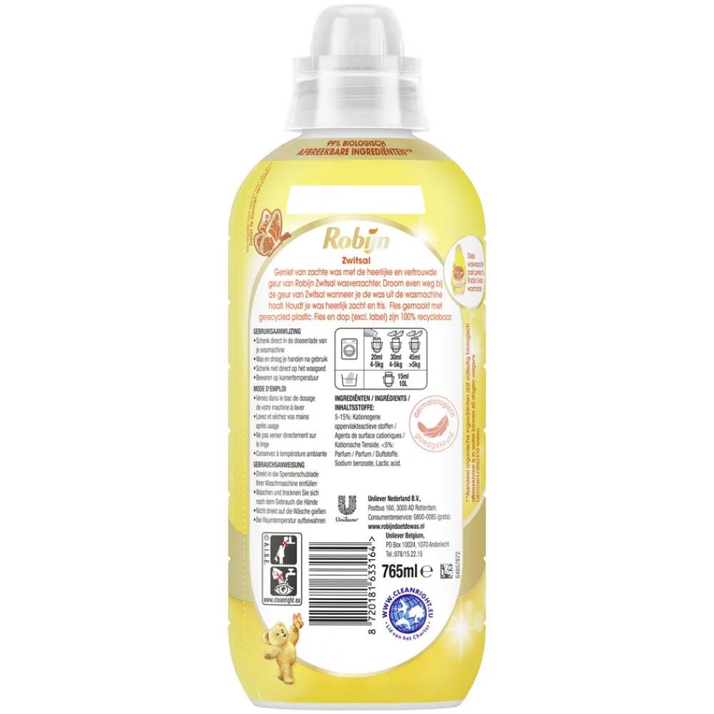 Wasverzachter<Robijn 8x Wasverzachter Zwitsalgeur 38 Wasbeurten 765 ml