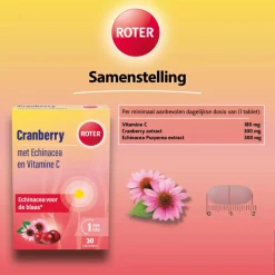 Weerstand & Energie|Speciale Bestanddelen<Roter 2x Cranberry Vitamine C en Echinacea 30 tabletten