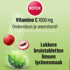 Vitaminen<Roter 2x Vitamine C 1000 mg Lime- Lychee 15 bruistabletten