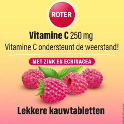 2x Vitamine C 250 mg Weerstand Framboos 75 kauwtabletten^Roter Clearance