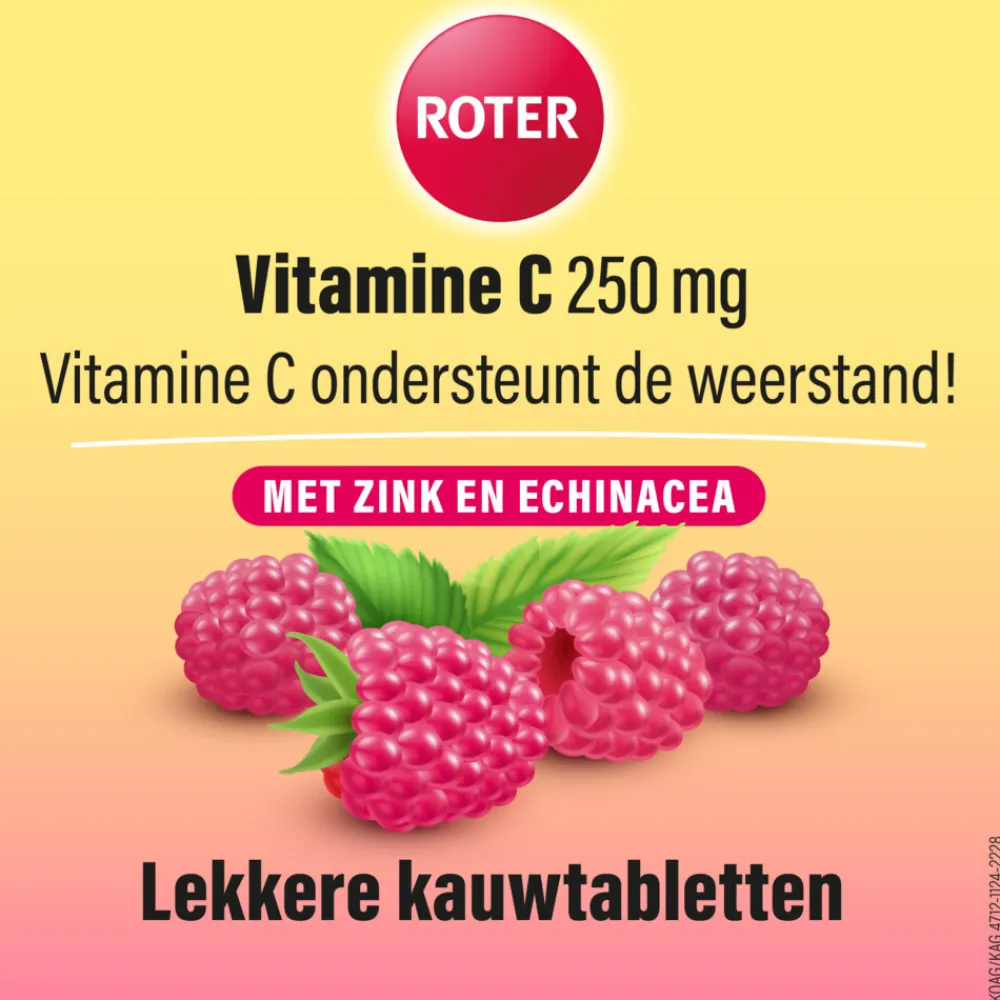 2x Vitamine C 250 mg Weerstand Framboos 75 kauwtabletten^Roter Clearance
