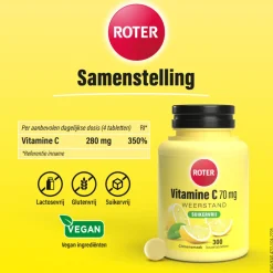 Vitaminen<Roter 2x Vitamine C 70mg Suikervrij 300 tabletten