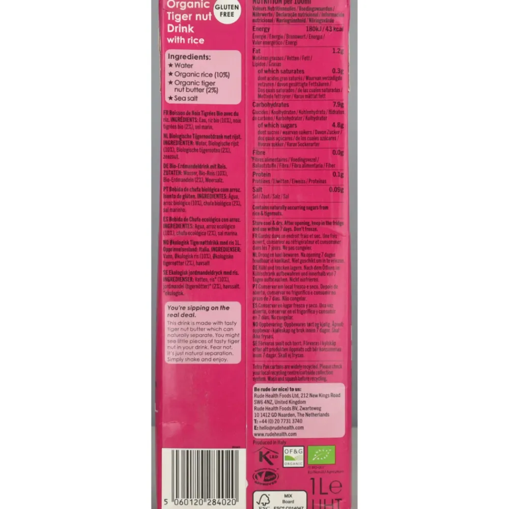 Melkvervangers<Rude Health 3x Bio Tijgernootdrank 1 liter