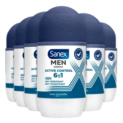 6x Deodorant Roller Men Active Control 50 ml^Sanex Discount