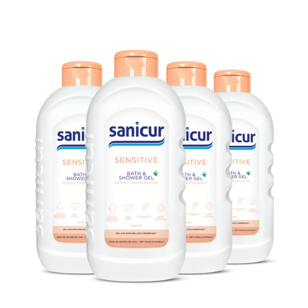 Sale 4x Bad en Douchegel Sensitive 1000 ml Bad & Douche
