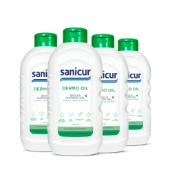 Bad & Douche<Sanicur 4x Bad en Douchegel Dermo Oil 1000 ml