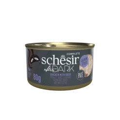 Kattenvoer<Schesir 12x After Dark Paté Kip & Eend 80 gr