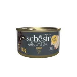 Kattenvoer<Schesir 12x After Dark Paté Kip 80 gr