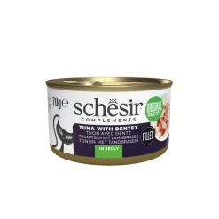 Kattenvoer<Schesir 12x Complementary Kattenvoer Tonijn & Tandbrasem in Gelei 70 gr