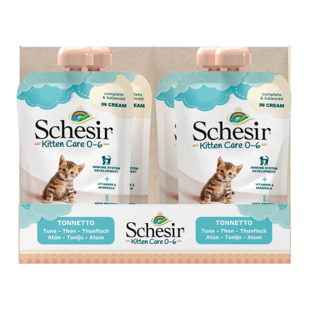 20x Kattenvoer Kitten 0-7 Tonijn in Cream 150 gr^Schesir Online