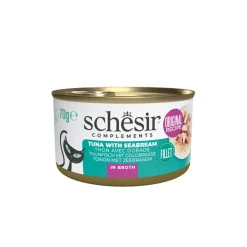 12x Kattenvoer Tonijn en Zeebrasem in Boullion 70 gr^Schesir Discount