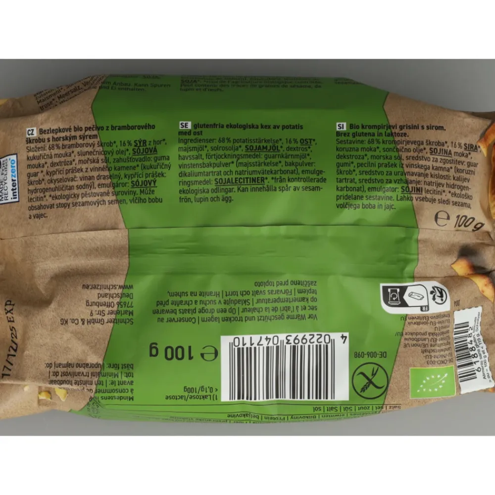 3x Grissini Cheese Biologisch Glutenvrij 100 gr^Schnitzer Best