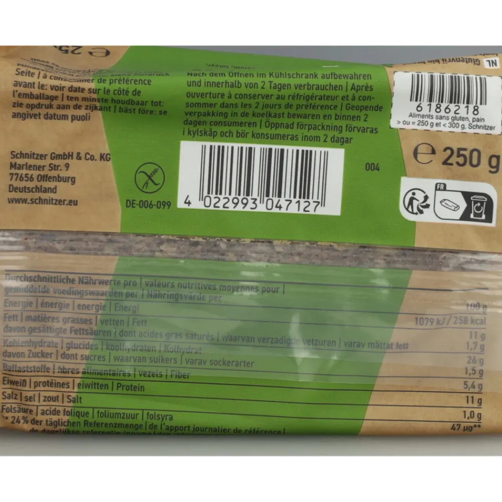 3x Zwarte Quinoabrood Biologisch 250 gr^Schnitzer Sale