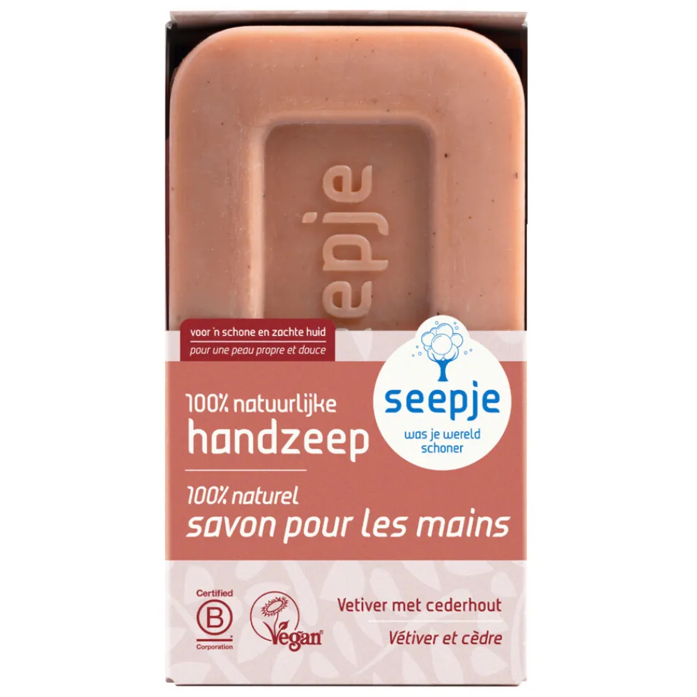 12x Vaste Handzeep Vetiver met Cederhout 120 gr^Seepje Outlet
