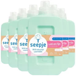 Wasmiddel<Seepje 6x Vloeibaar Wasmiddel Wol & Fijn Vrolijke Lotus 23 Wasbeurten 1 liter