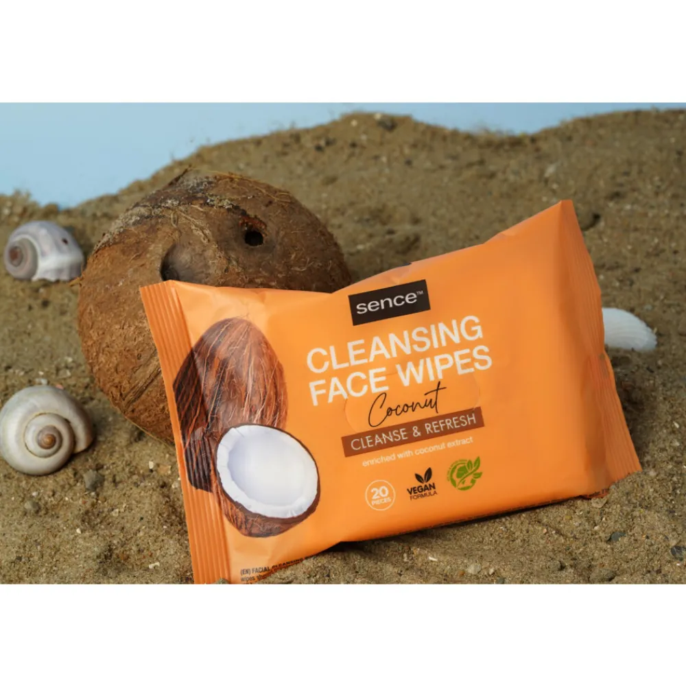 Hot 10x Gezichtsreinigingsdoekjes Coconut 20 stuks Reiniging