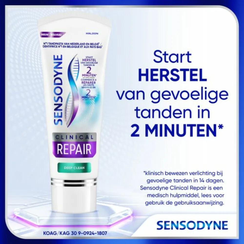 Specialistische Mondverzorging|Spoelen & Poetsen<Sensodyne 3x Tandpasta Clinical Repair Deep Clean 75 ml