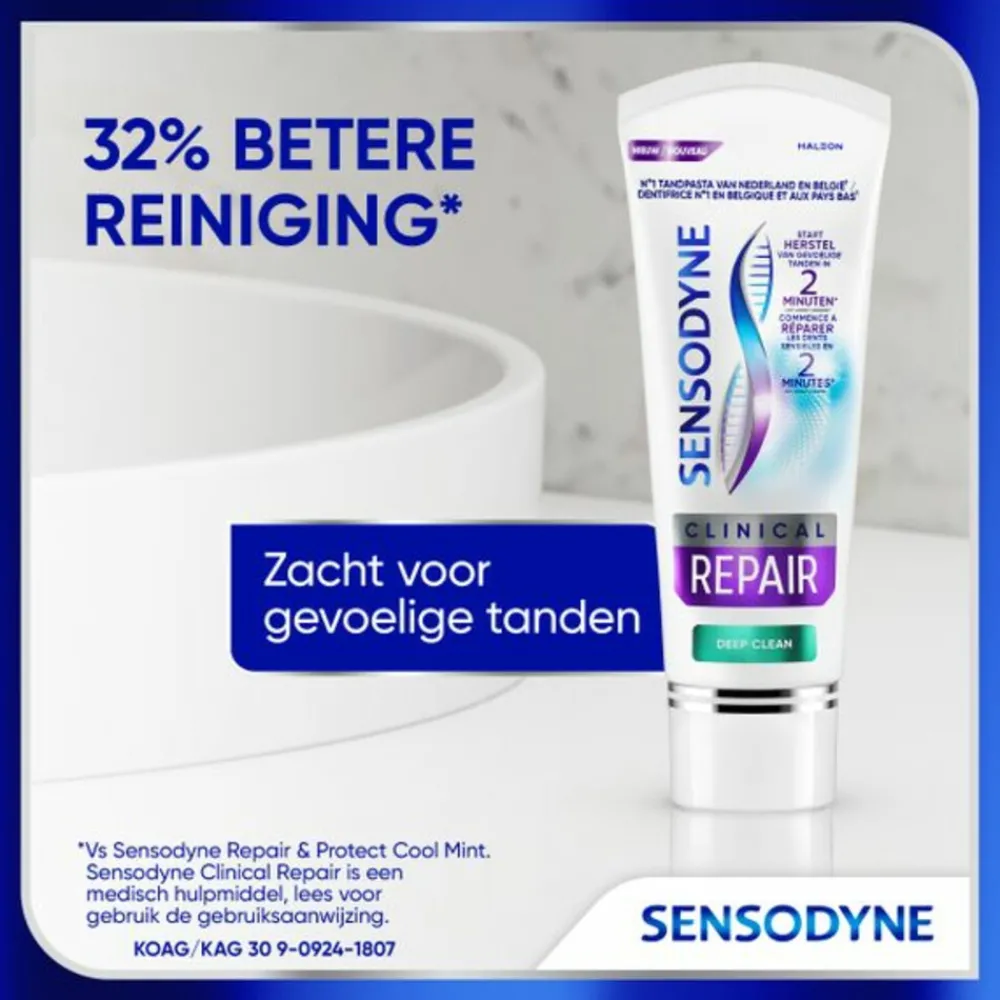 Specialistische Mondverzorging|Spoelen & Poetsen<Sensodyne 3x Tandpasta Clinical Repair Deep Clean 75 ml