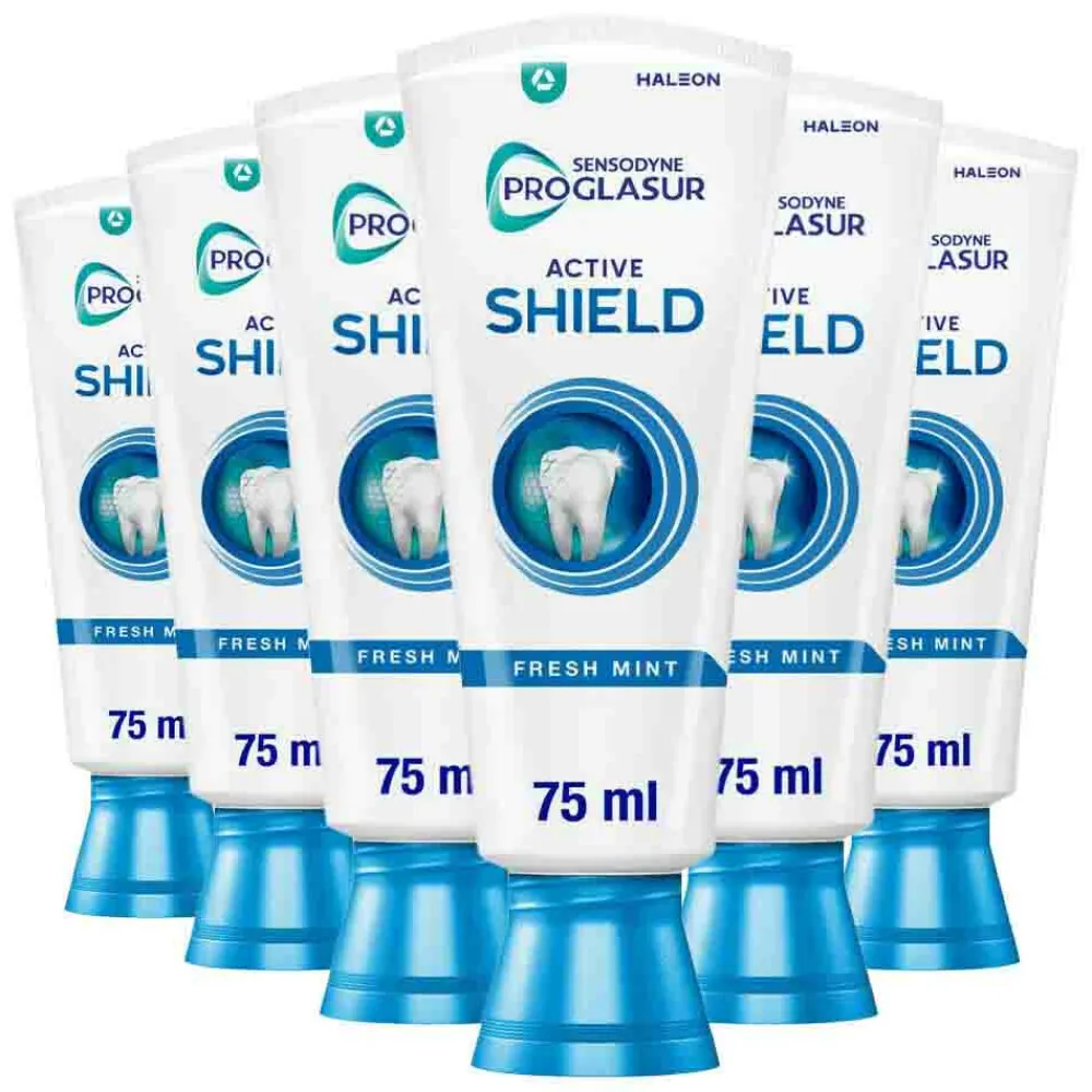 6x Tandpasta ProGlasur Active Shield Fresh Mint 75 ml Specialistische Mondverzorging|Spoelen & Poetsen