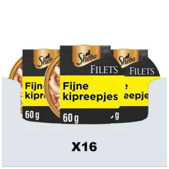 New 16x Filets Kattenvoer Natvoer Kipfilet Stukjes in Saus 60 gr Kattenvoer