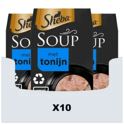 Kattenvoer<Sheba 10x Soup Kattenvoer Natvoer Tonijn 4 x 40 gr