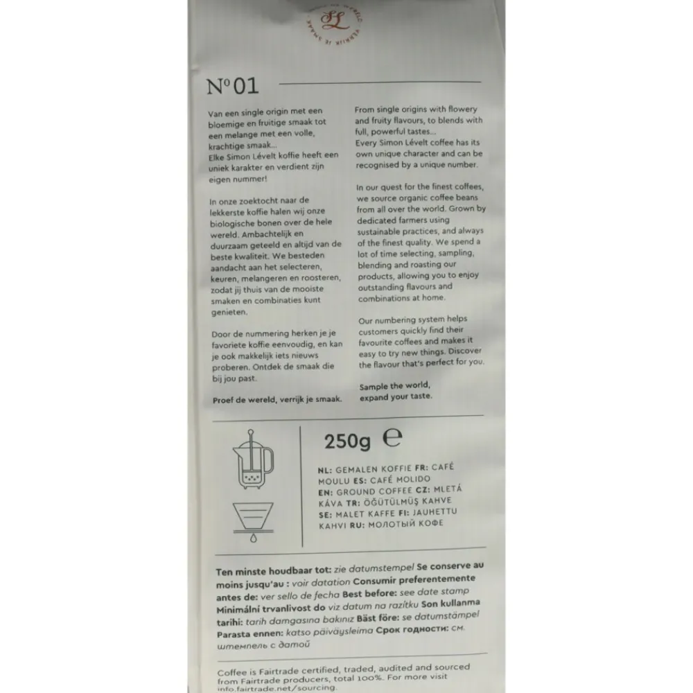 3x Koffie Organico Dolce 250 gr^Simon Levelt Outlet